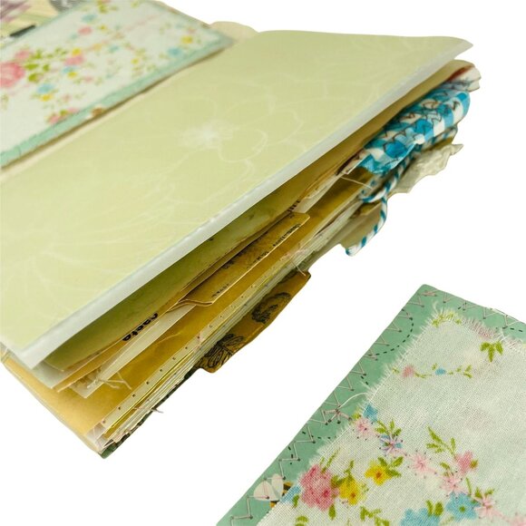 Writing Junk Journal Vintage Style u Fabric Cover Diary Includes Ephemera No 19 - Picture 8 of 13